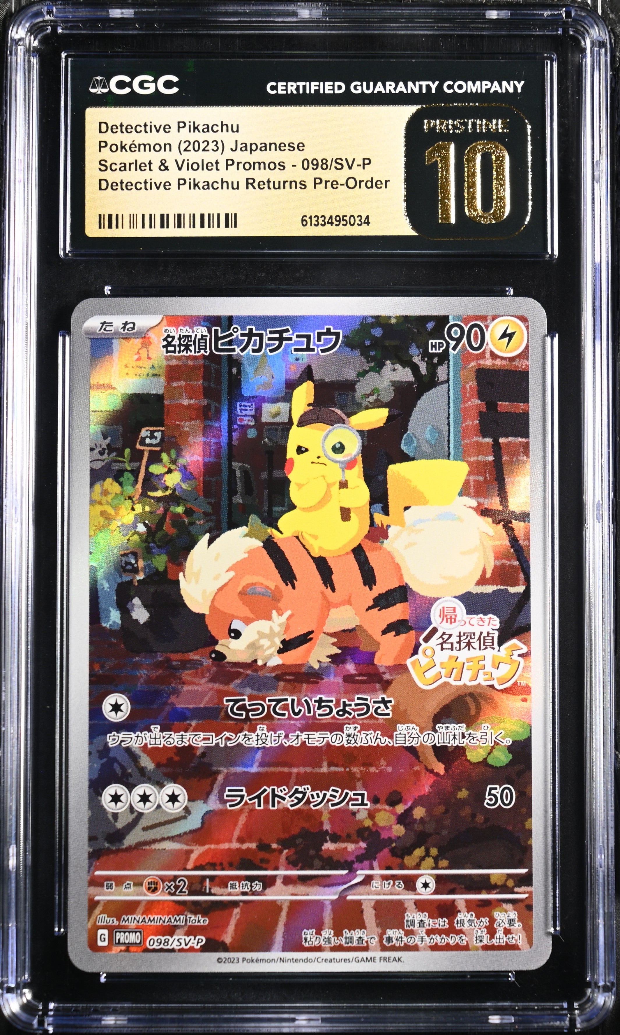 CGC Pristine 10 Detective Pikachu 098/SV-P Pokemon