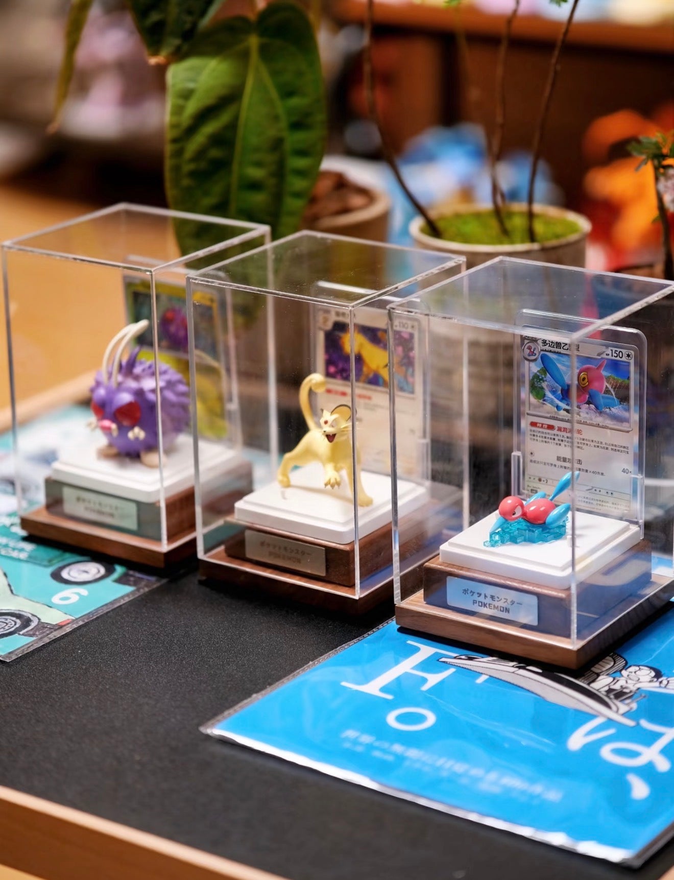 Pokemon Figure & Card Display Box with Custom Nameplate | Clear Acrylic TCG Showcase