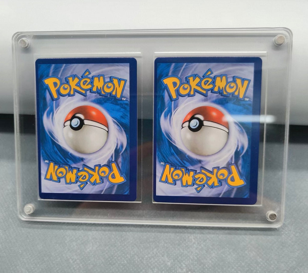 Acrylic Magnetic Card Display Stand with Wood Base | For Pokemon, One Piece & All TCG Cards