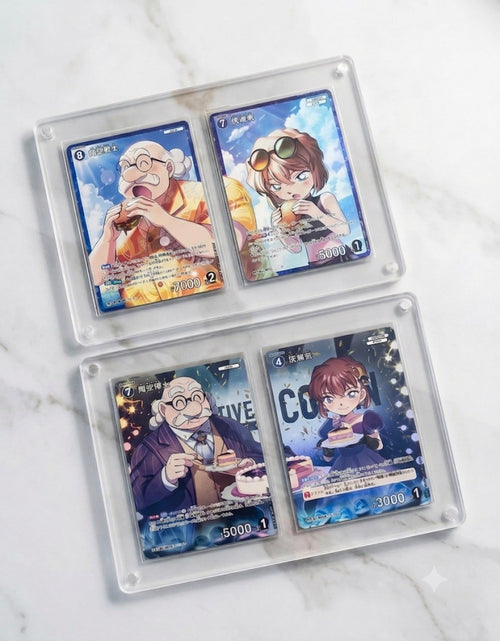 Acrylic Magnetic Card Display Stand with Wood Base | For Pokemon, One Piece & All TCG Cards