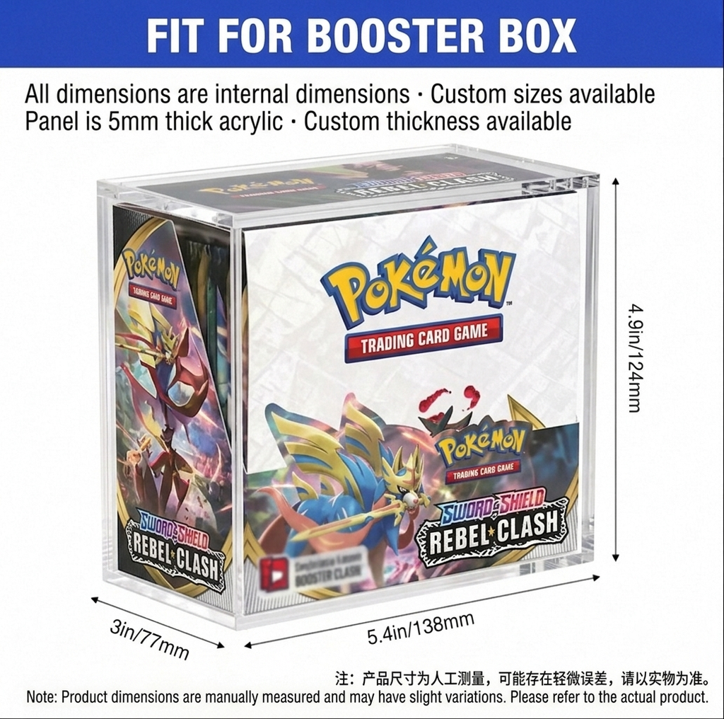 UV Protected Acrylic Display Case for Pokemon ETB, Booster Box & UPC | TCG Sealed Protector