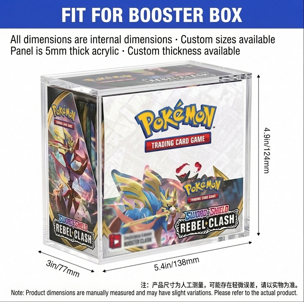 UV Protected Acrylic Display Case for Pokemon ETB, Booster Box & UPC | TCG Sealed Protector