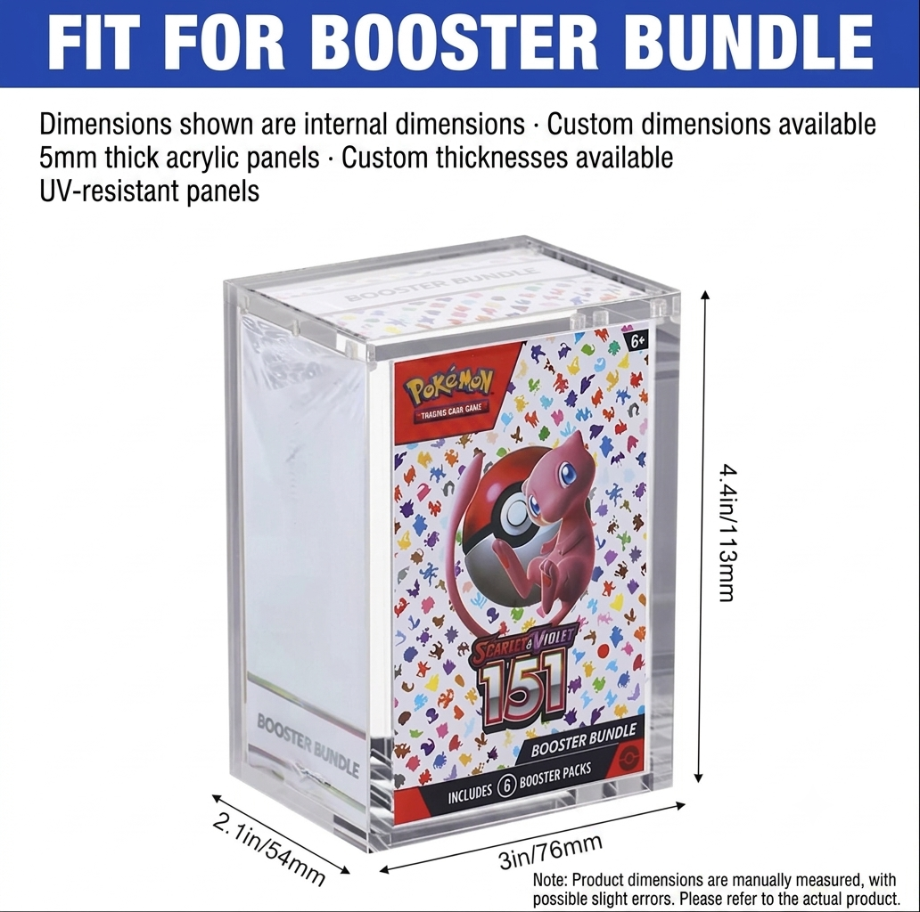 UV Protected Acrylic Display Case for Pokemon ETB, Booster Box & UPC | TCG Sealed Protector