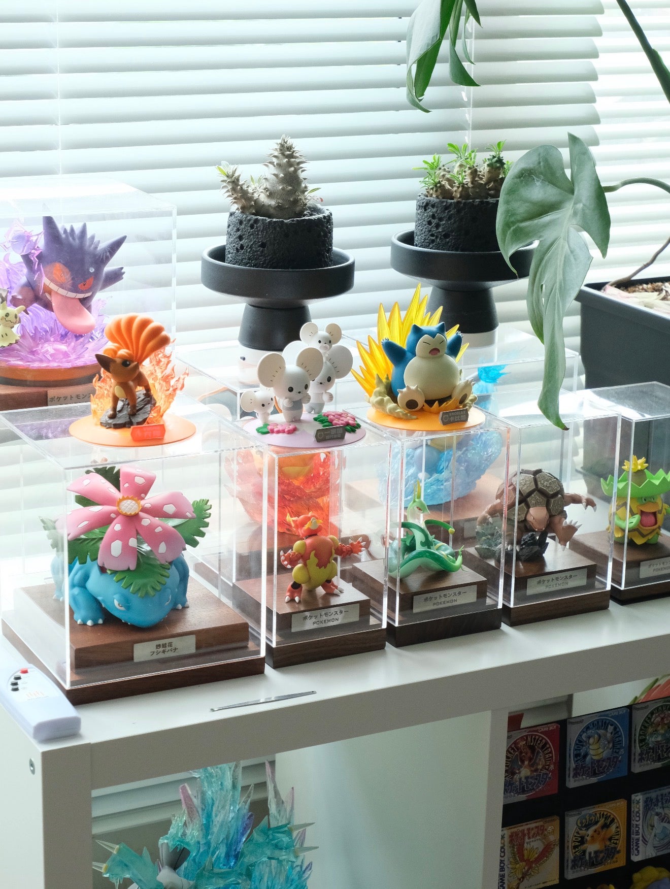 Pokemon Figure & Card Display Box with Custom Nameplate | Clear Acrylic TCG Showcase