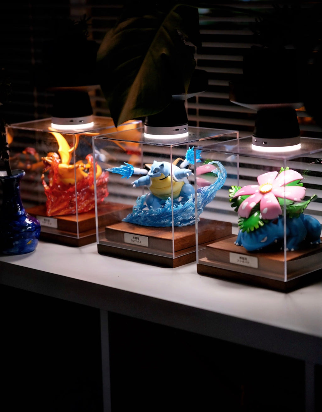 Pokemon Figure & Card Display Box with Custom Nameplate | Clear Acrylic TCG Showcase